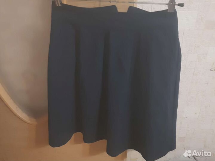 Юбка синяя в офис
