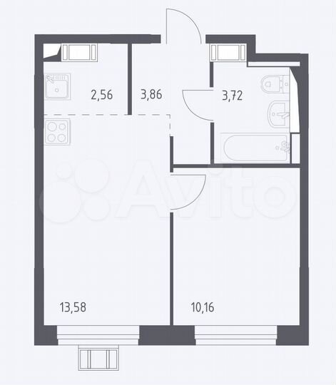 2-к. квартира, 34 м², 15/16 эт.