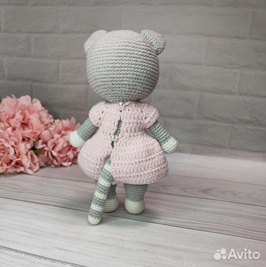 Вязаная игрушка из полухлопка Кошка Полли