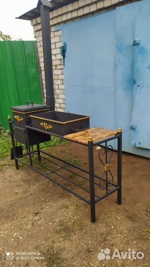 Мангал с печкой под казан