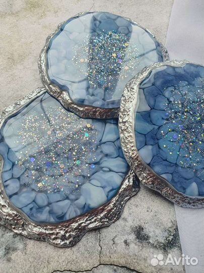 Набор подстаканников из эпоксидной смолы