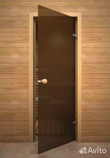 Дверь стеклянная для сауны 2 петли 1900/700