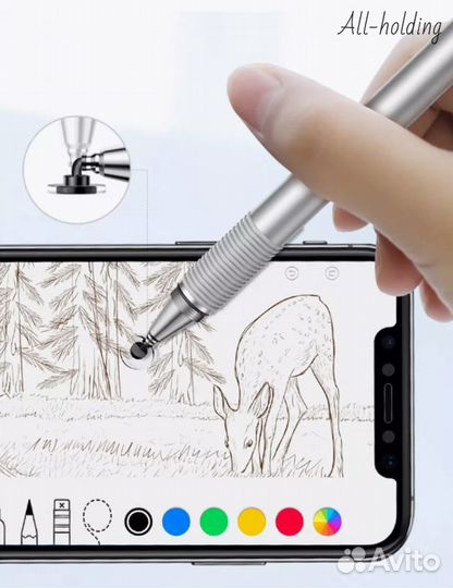 Стилус ручка Baseus серебристая