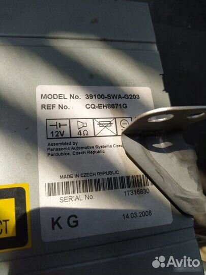 Магнитола Honda Cr-V 2008