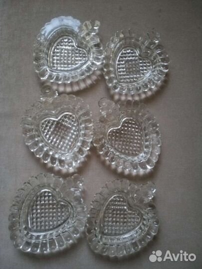 Набор хрустальных розеток для варенья СССР