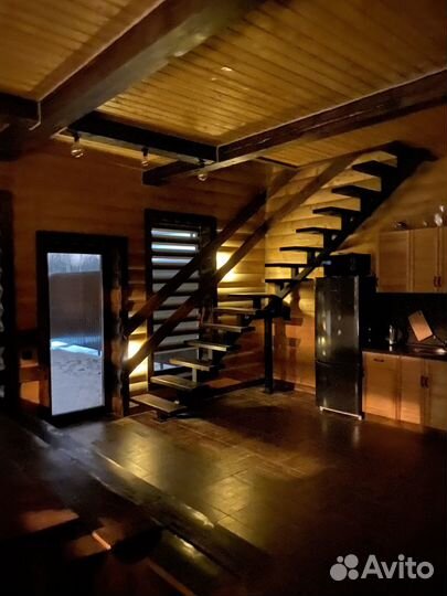 Баня на дровах с купелью и прудом