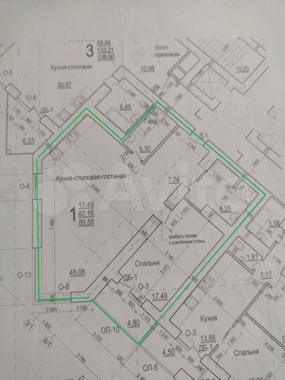 2-к. квартира, 87,5 м², 13/16 эт.