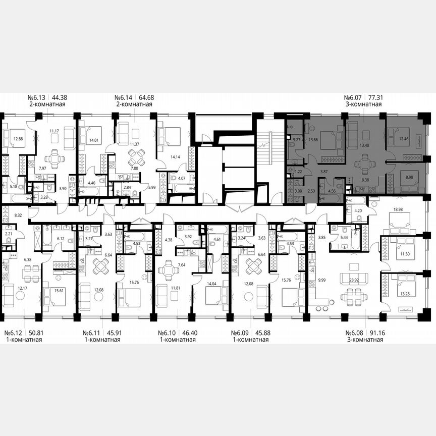 3-к. квартира, 77,3 м², 6/10 эт.