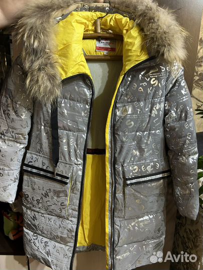 Пуховик для девочки 140