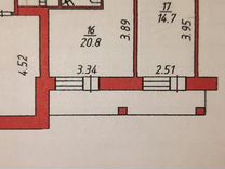 2-к. квартира, 45 м², 3/4 эт.