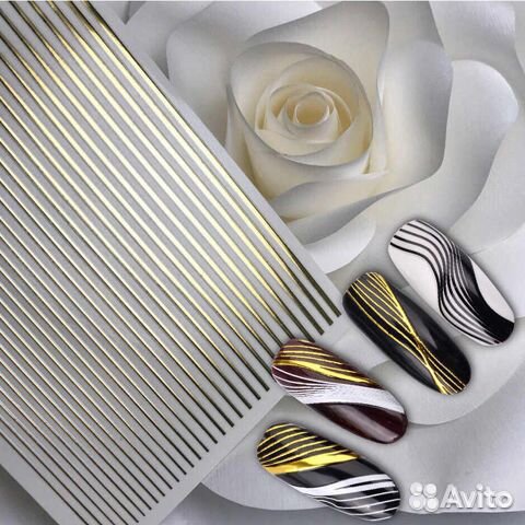 Дизайн для ногтей 3D полоски