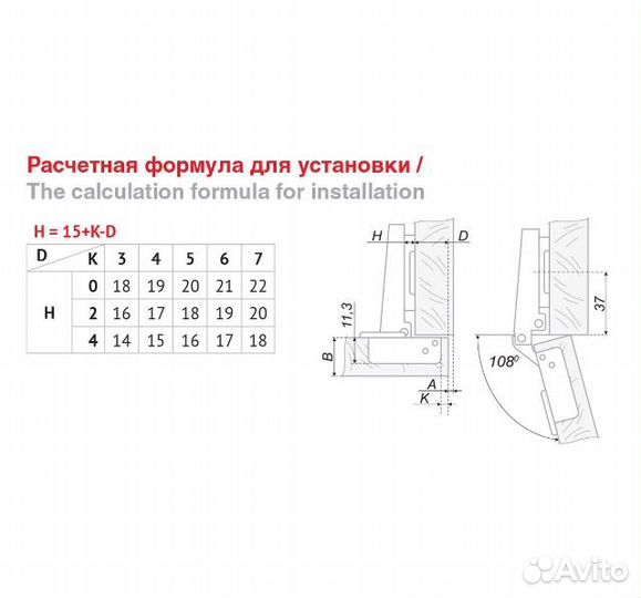 Петля мебельная накладная, без доводчика