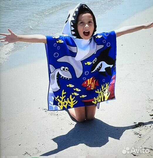 Пончо (полотенце) детское пляжное
