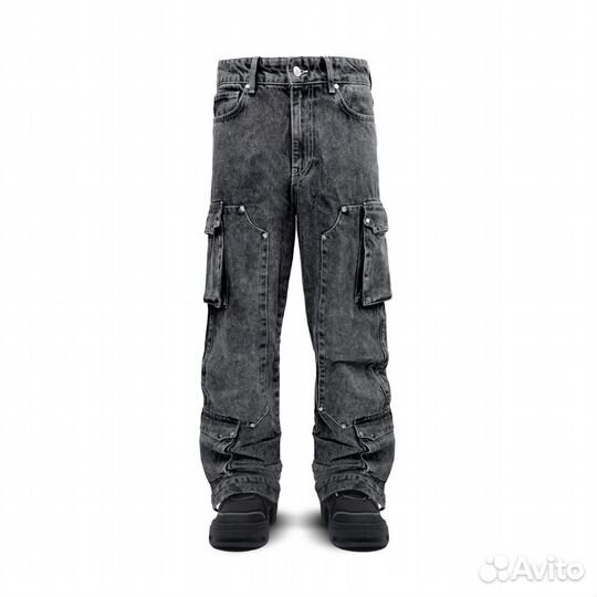 Джинсы marcelo miracles cargo denim grey