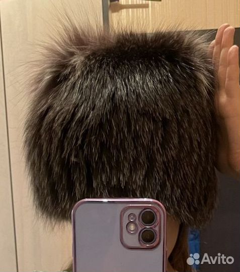 Из натурального меха шарф и шапка