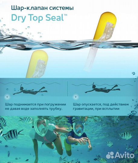 Маска с трубкой для плаванья