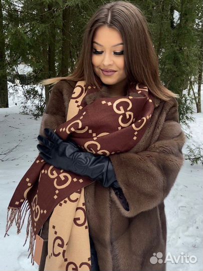 Шарф палантин двусторонний gucci