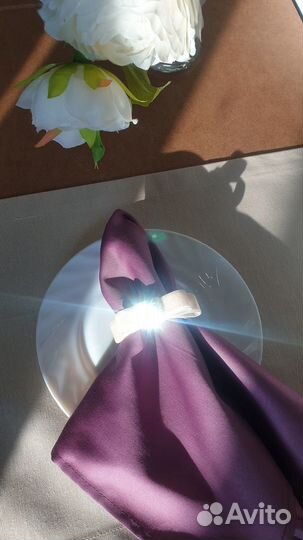 Набор тканевых салфеток на 2 персоны с кольцами