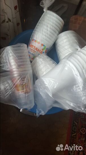 Стаканчики пластмассовые (350 мл) - б/у для рассад