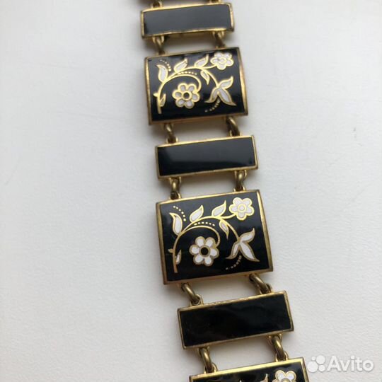 Браслет Лфо эмаль черный винтаж