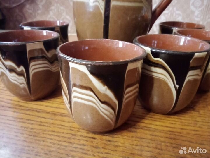 Кувшин и 6стопок Керамика Троян Болгария