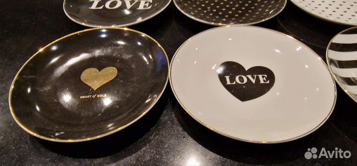 Набор из 6 тарелок.Серия- Сердце. Чехия