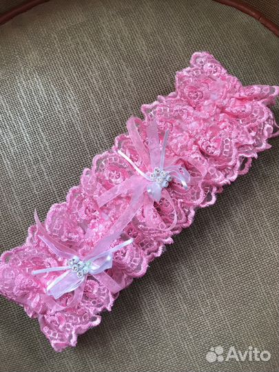 Подвязки розовые для невесты