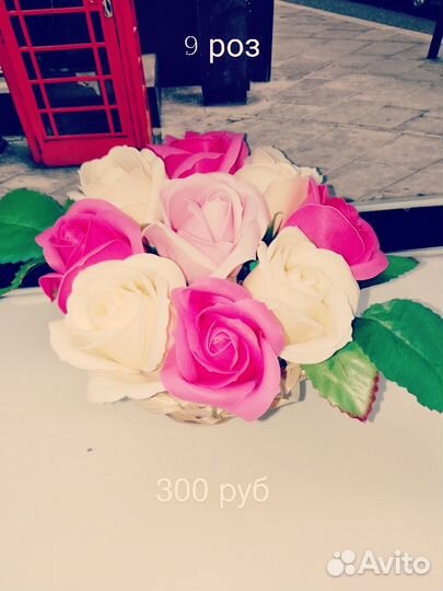 Букет из мыльных роз