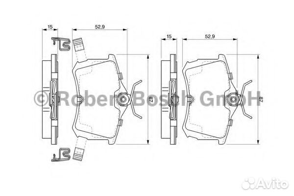 Колодки тормозные дисковые задние bosch 0986424661 для а/м honda accord