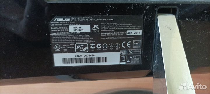 Монитор asus MX239H не работает экран