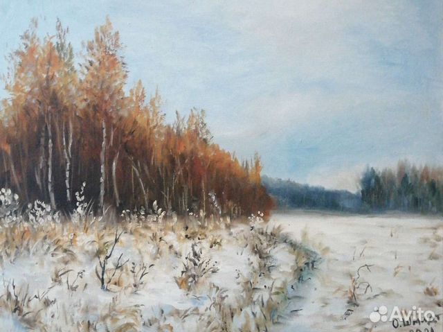 Зимние пейзажи маслом на холсте
