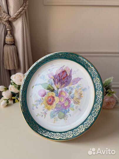 Антикварное шикарное блюдо для торта / десерта