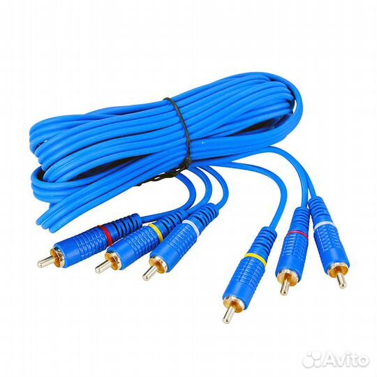 Шнур 3х3 RCA 3 м синий gold rexant