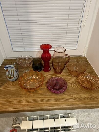 Посуда цветное стекло времен СССР