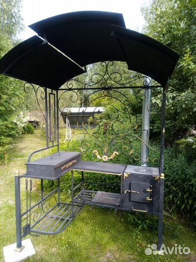 Мангал с печью под казан