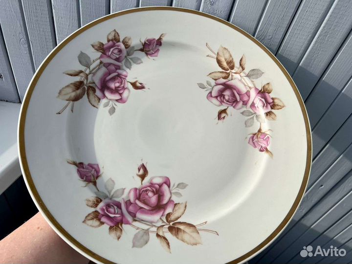 Блюдо тарелка Дулево 35 см фарфор цветы блюдо СССР