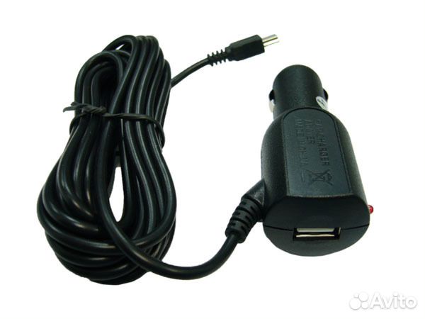 Авто Зарядное Miniusb (2A) 3 метра +USB выход