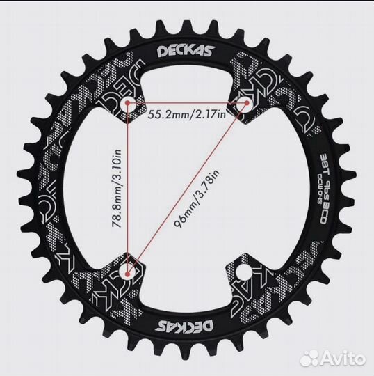 Звезда для велосипеда Deckas 96bcd/38T
