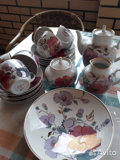 Сервиз чайный розовая ветка лфз стекло