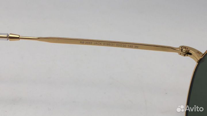 Очки Ray Ban Jack 3565 зеленые/золото