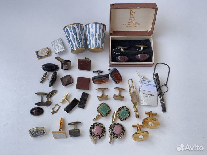 Запонки зажимы значки стопки СССР набор