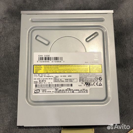 Дисковод IDE DVD-RW DL Sony NEC ND-4571A