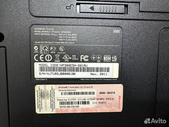 Ноутбук samsung np300e5a