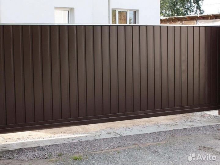 Откатные ворота на дачу 400*200