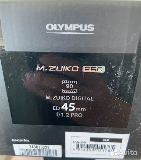 Объектив Olympus m zuiko ED 45mm f 1.2 Pro