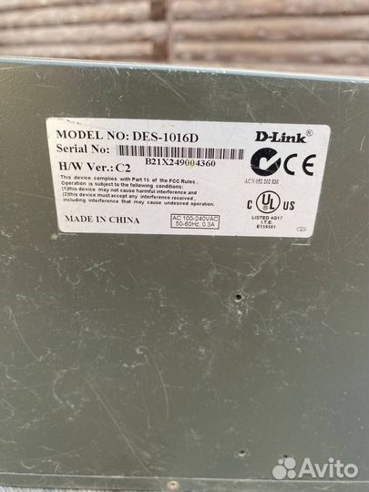Коммутатор D-Link DES-1016D