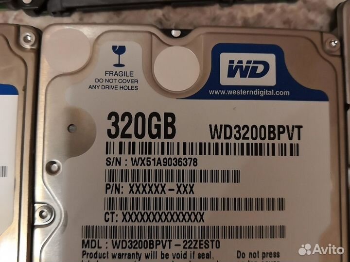 Жёсткие диски для ноутбуков 2.5 250 320 500 1000