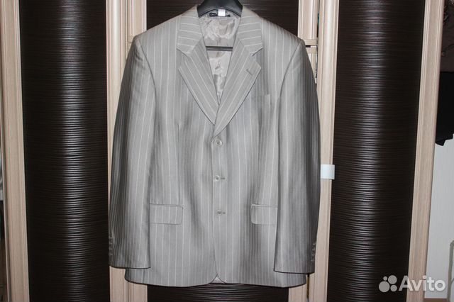 Костюм мужской, серый в полоску OLD president club