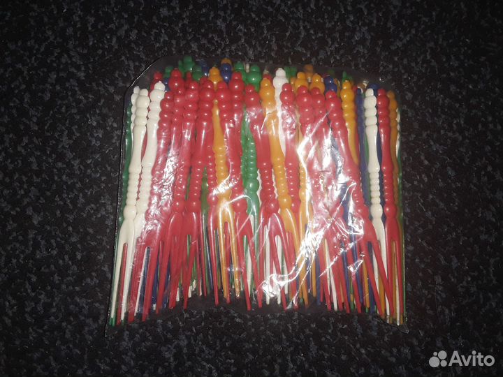 Пакет 100шт новые шпажки для канапе пластиковые цв
