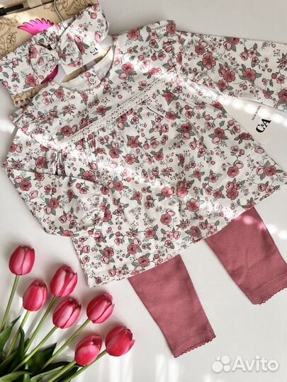 Комплект костюм 3в1 C&A 50 56 68 лето